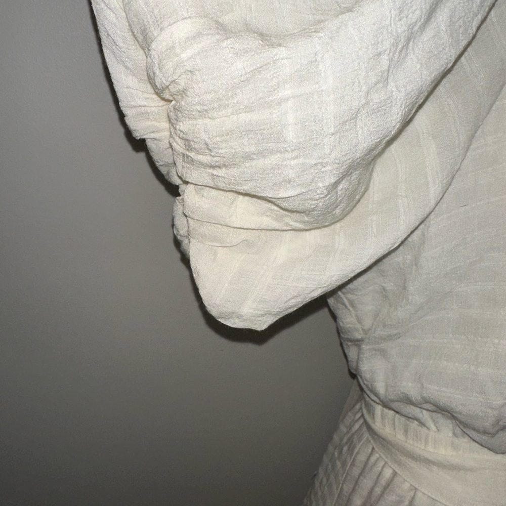 NWT Lulus Cream Color Short Sleeve Prairie Style Dress,‎ Size XL - Picture 5 of 11